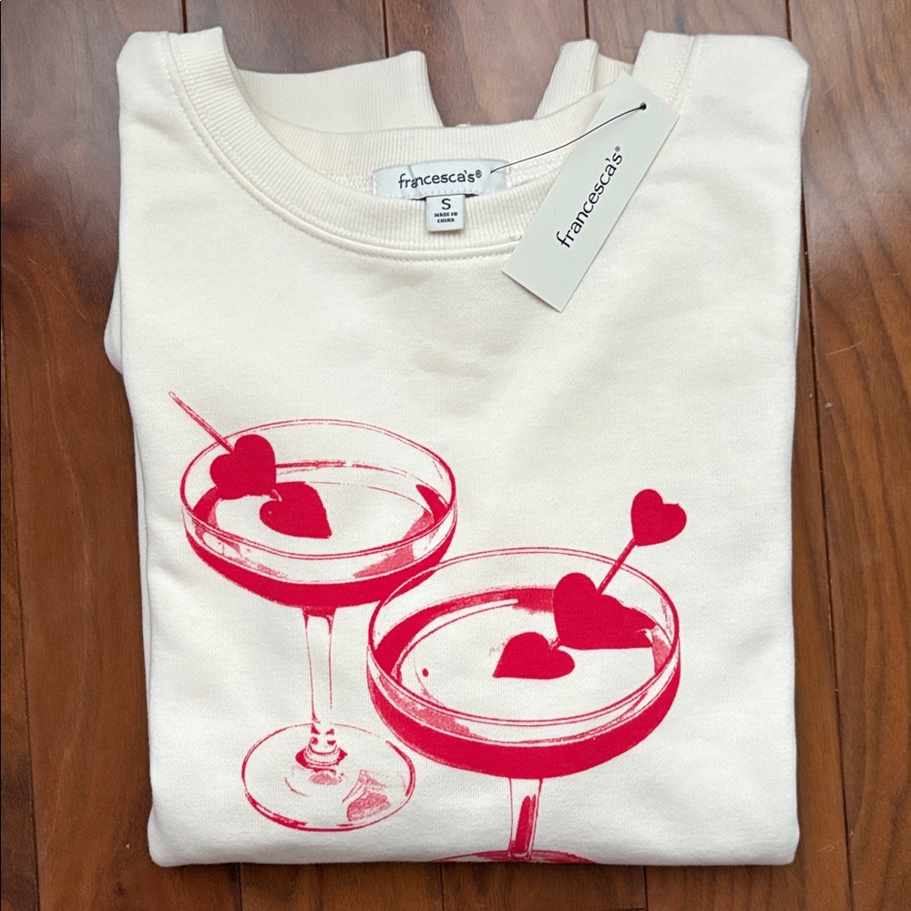 Francesca’s Heart Cocktail Sweater Size Small